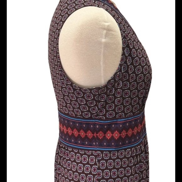 WISP Sleeveless Geometric Print V-Neck Vacation Maxi  Dress Size 12 - Picture 5 of 10